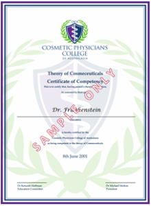 Certificate of Competency in Cosmeceuticals