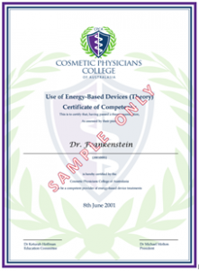 Certificate of Competency in Non ionising Radiation Devices