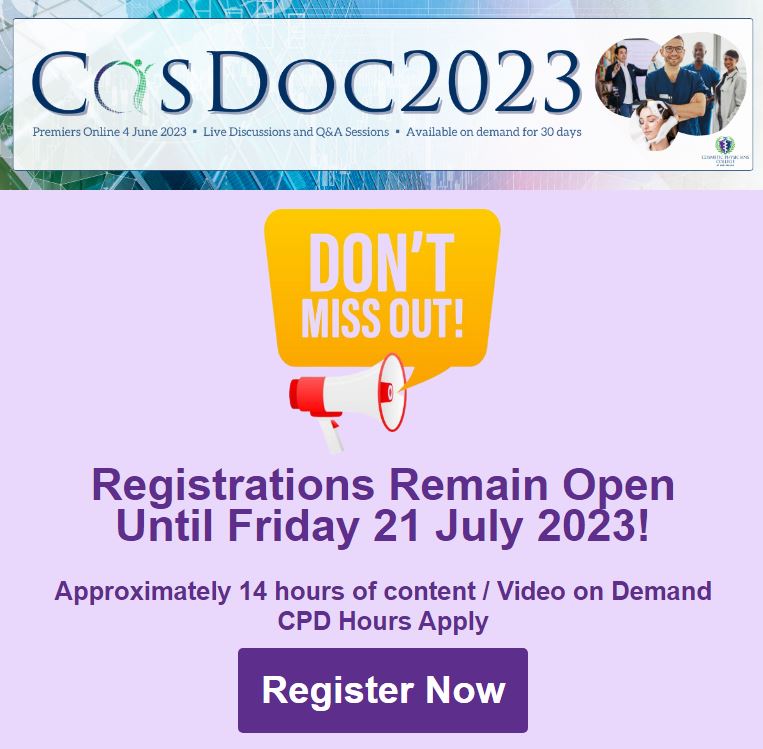 CosDoc2023 Registrations remain open