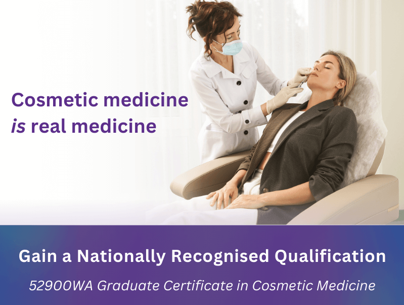 20240221-Cropped-Approved-Real-Medicine-1x1-1 (optimised) Cosmetic doctor performing a treatment on a patient’s face with a needle, demonstrating the practical skills gained in a Cosmetic Medicine Course